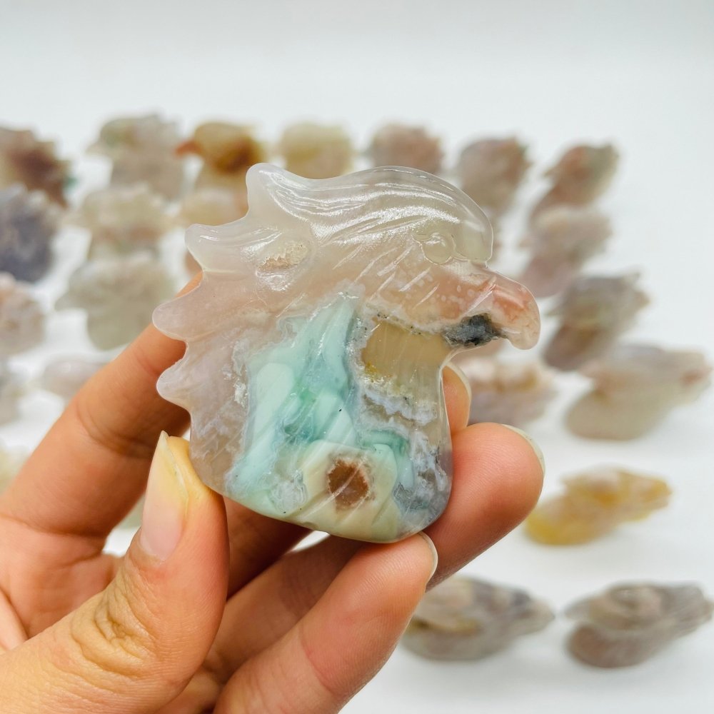 35 Pieces High Quality Sakura Flower Agate Eagle Carving -Wholesale Crystals