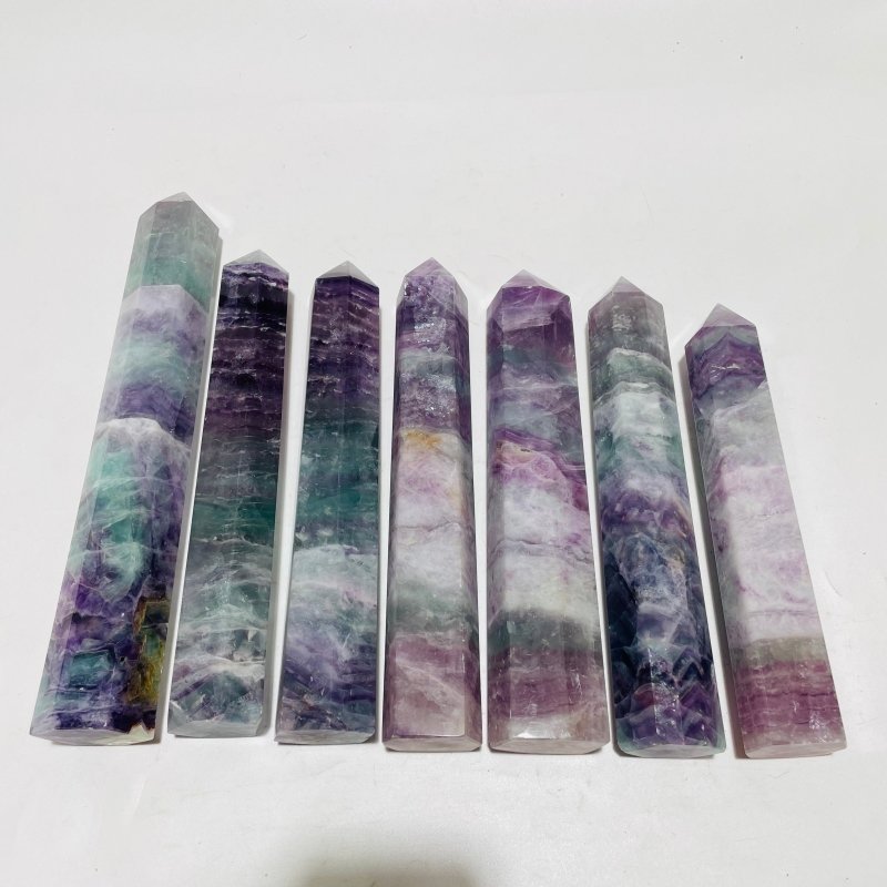 7 Pieces Fat Fluorite Tower -Wholesale Crystals