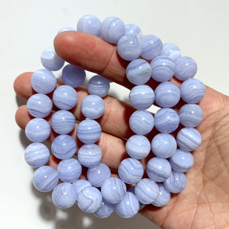 3pcs High Grade Blue Lace Agate Bracelet (HGUB23) -Wholesale Crystals