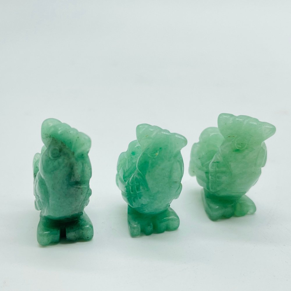 3Types Mini Rooster Chicken Carving Wholesale Caribbean&Green Aventurine -Wholesale Crystals