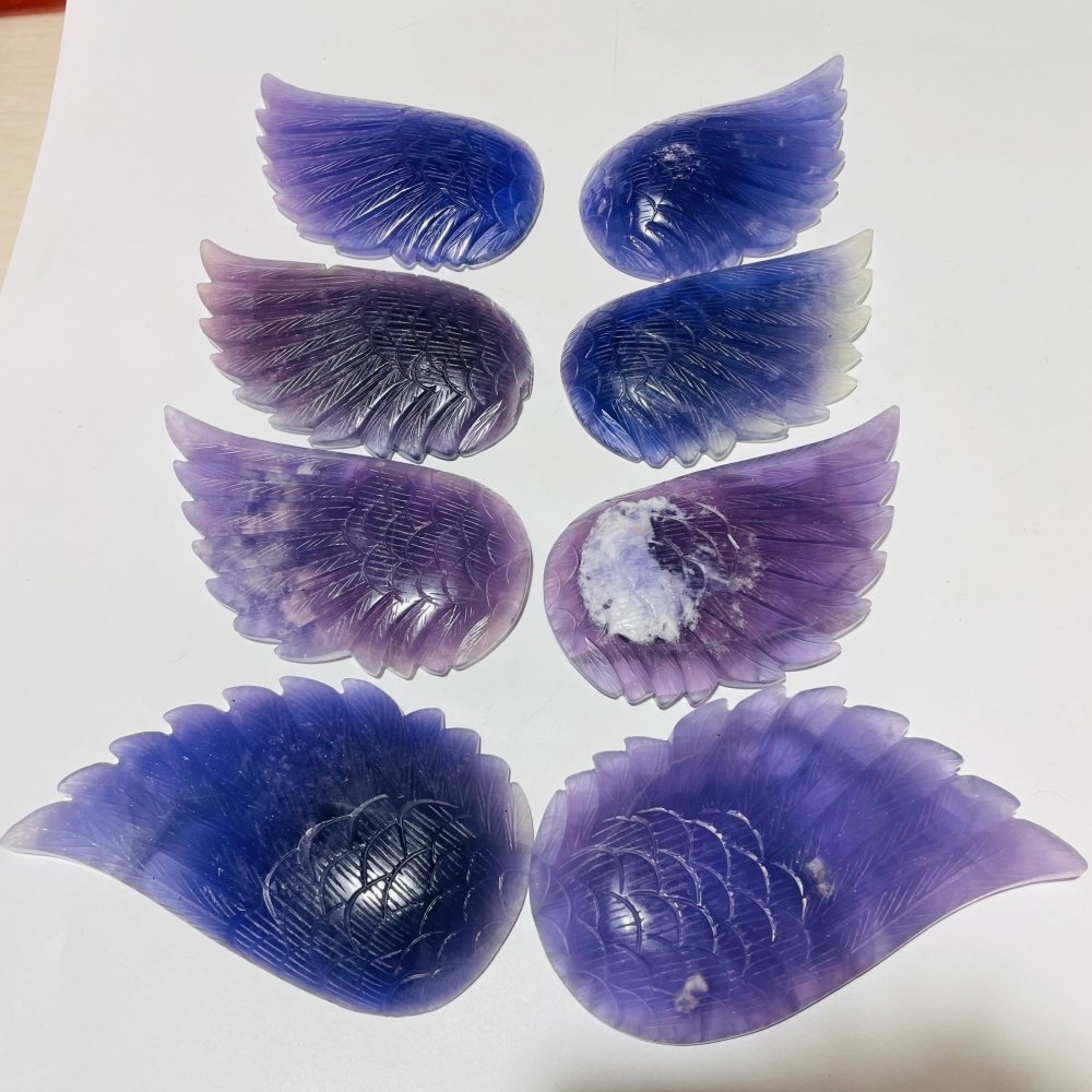 4 Pairs Beautiful Purple Fluorite Angel Wing -Wholesale Crystals