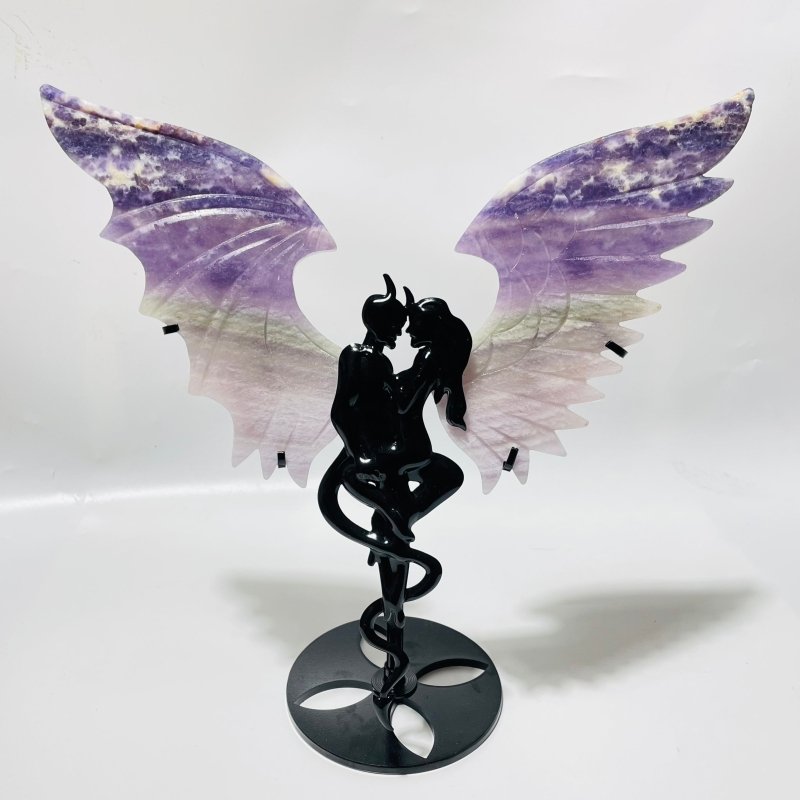 4 Pairs Demon And Angel Wing Carving With Stand Kambaba Fluorite -Wholesale Crystals