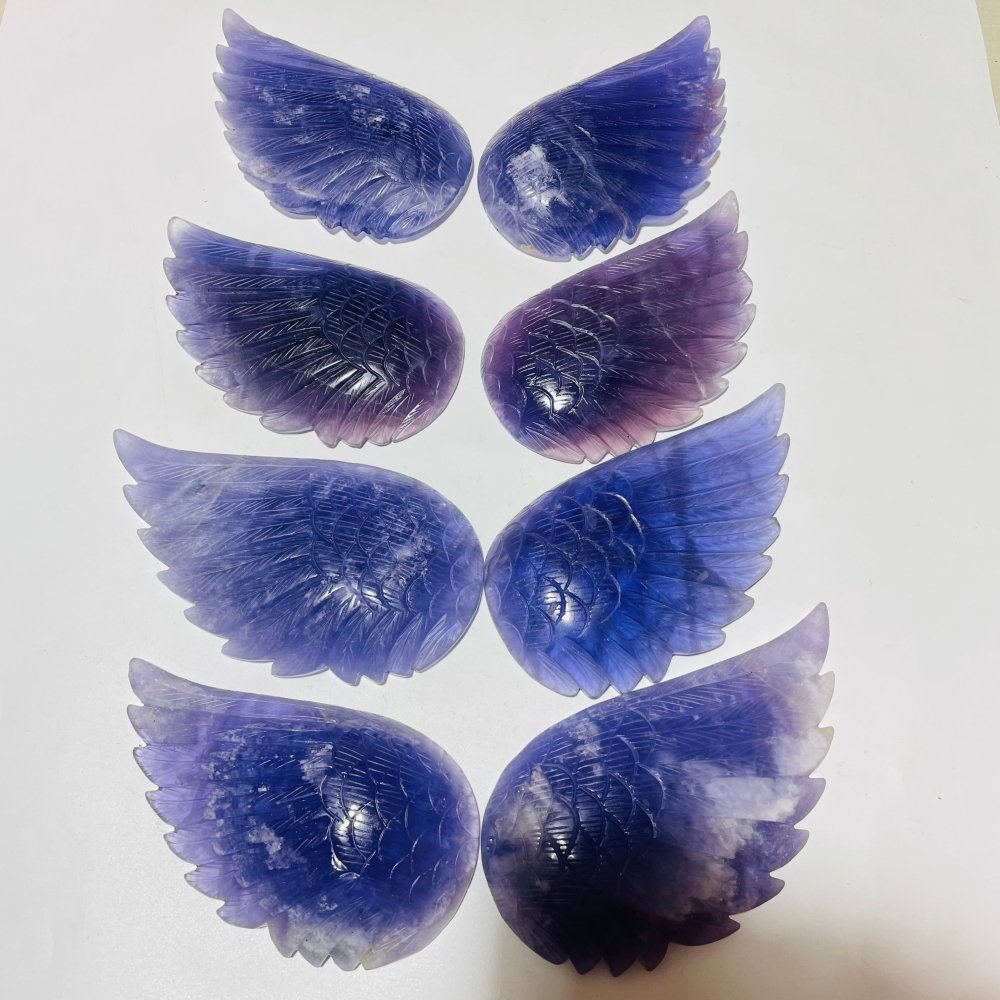 4 Pairs Large Purple Fluorite Angel Wing -Wholesale Crystals