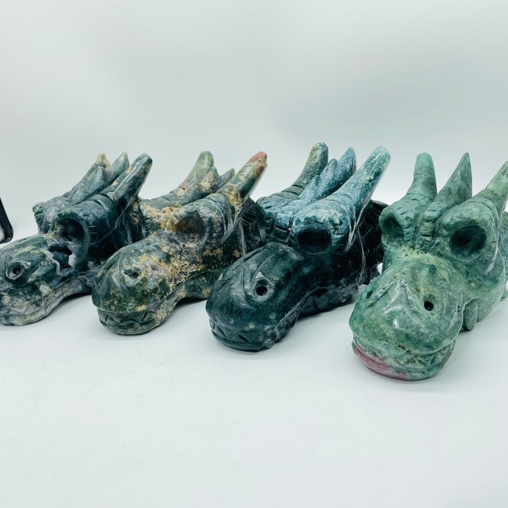 4 Pieces Beautiful Ocean Jasper Dragon Head -Wholesale Crystals