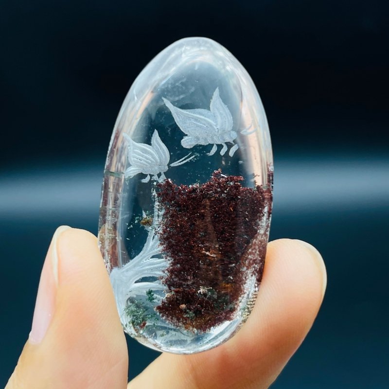 4 Pieces Butterfly Garden Quartz Inner Scene Carving -Wholesale Crystals