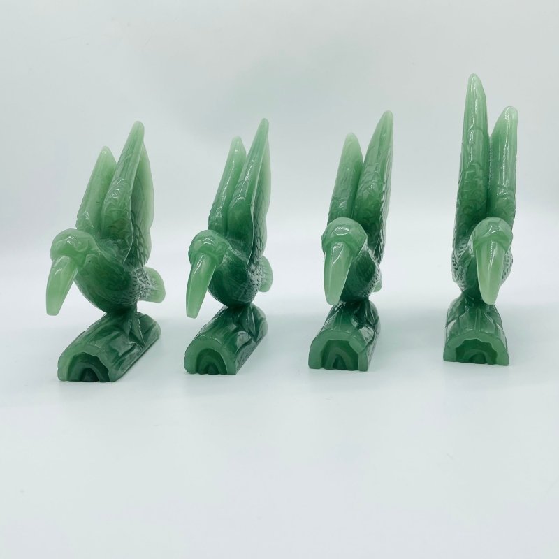 4 Pieces Green Aventurine Bird Carving -Wholesale Crystals