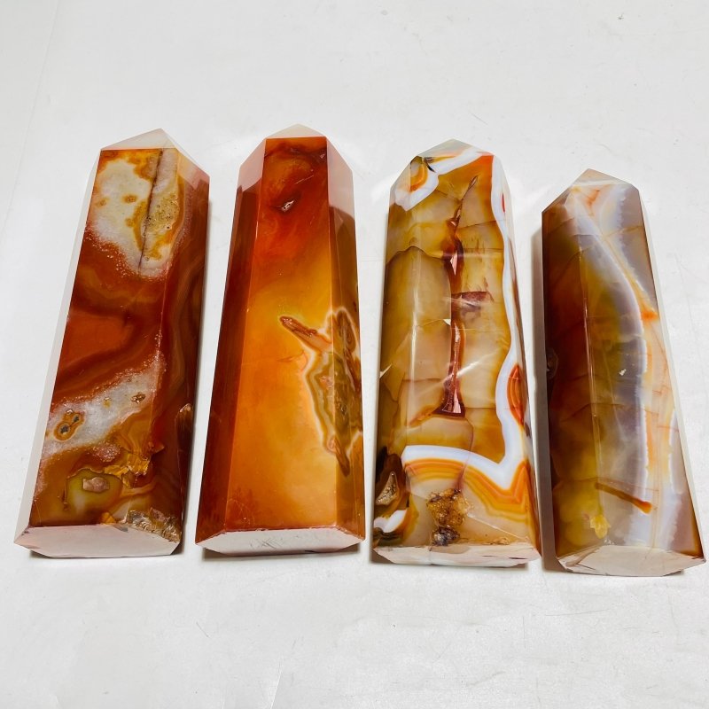 4 Pieces Large Carnelian Crystal Tower -Wholesale Crystals