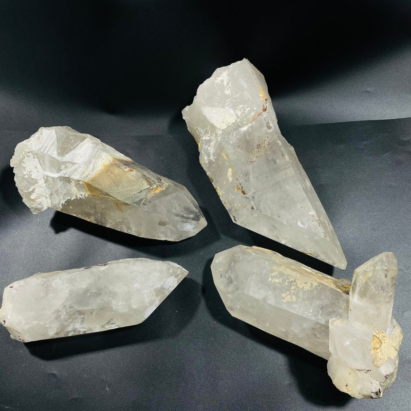 4 Pieces Large Clear Quartz Crystal Raw Points -Wholesale Crystals