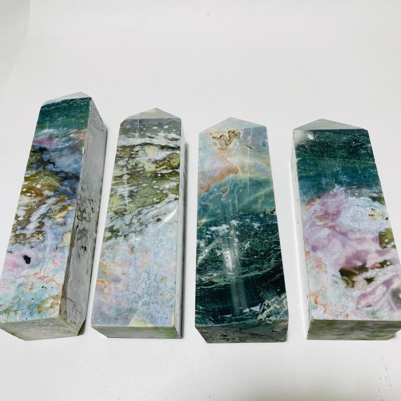 4 Pieces Large Ocean Jasper Tower -Wholesale Crystals