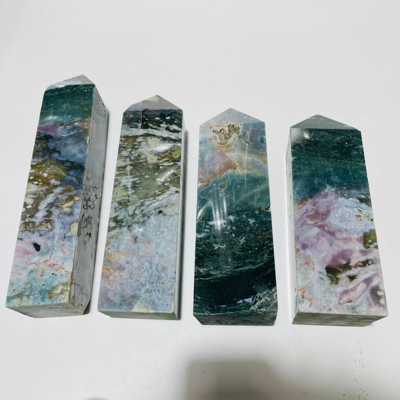 4 Pieces Large Ocean Jasper Tower -Wholesale Crystals