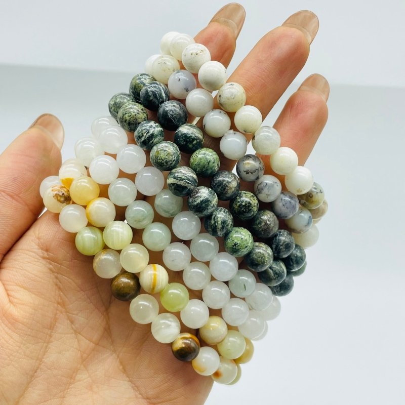 4 Types Bracelet Wholesale Afghanistan Jade Green Zebra White Jade -Wholesale Crystals