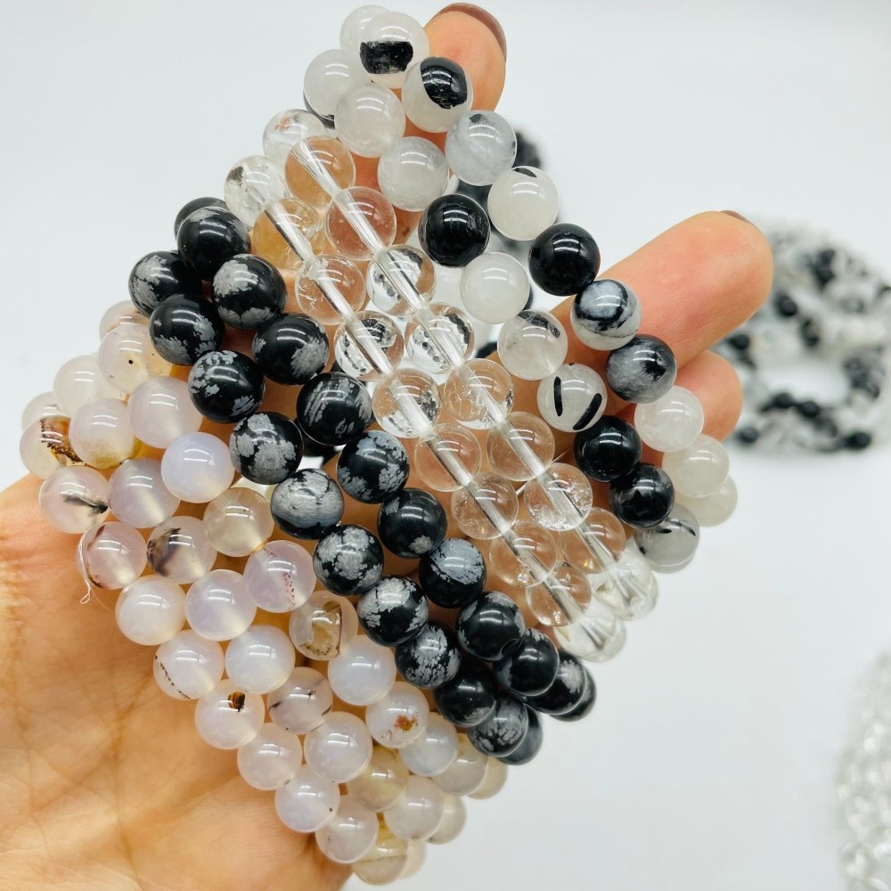 4 Types Bracelets Clear Quartz &Black Tourmaline Wholesale -Wholesale Crystals