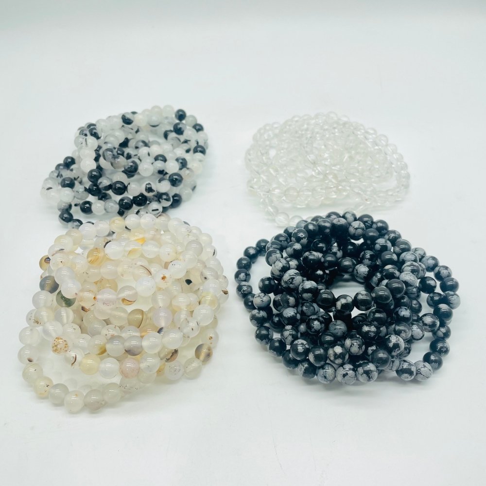 4 Types Bracelets Clear Quartz &Black Tourmaline Wholesale -Wholesale Crystals