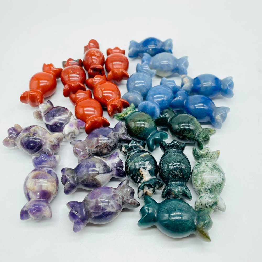 4 Types Halloween Candy Carving Wholesale Moss Agate Red Jasper Chevron Amethyst -Wholesale Crystals