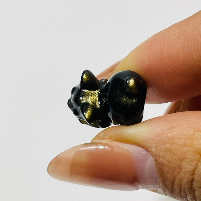 4 Types Mini Gold Sheen Obsidian Carving Wholesale Cat Butterfly Bow Tie - Wholesale Crystals