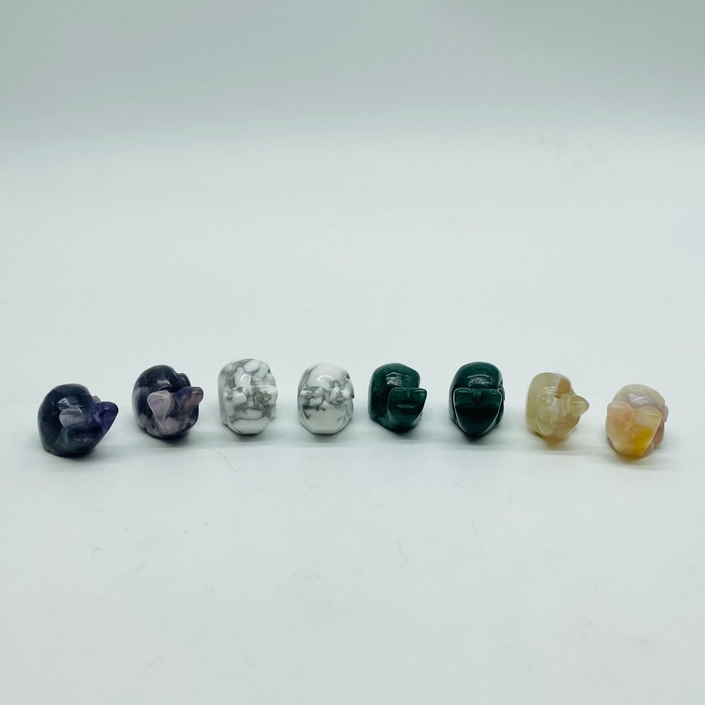 4 Types Mini Snail Carving Crystal Wholesale Howlite & Chevron Amethyst Sakura Agate -Wholesale Crystals