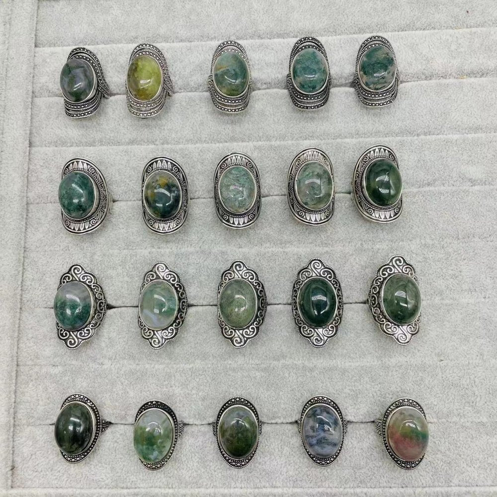 4 Types Moss Agate Ring Wholesale -Wholesale Crystals
