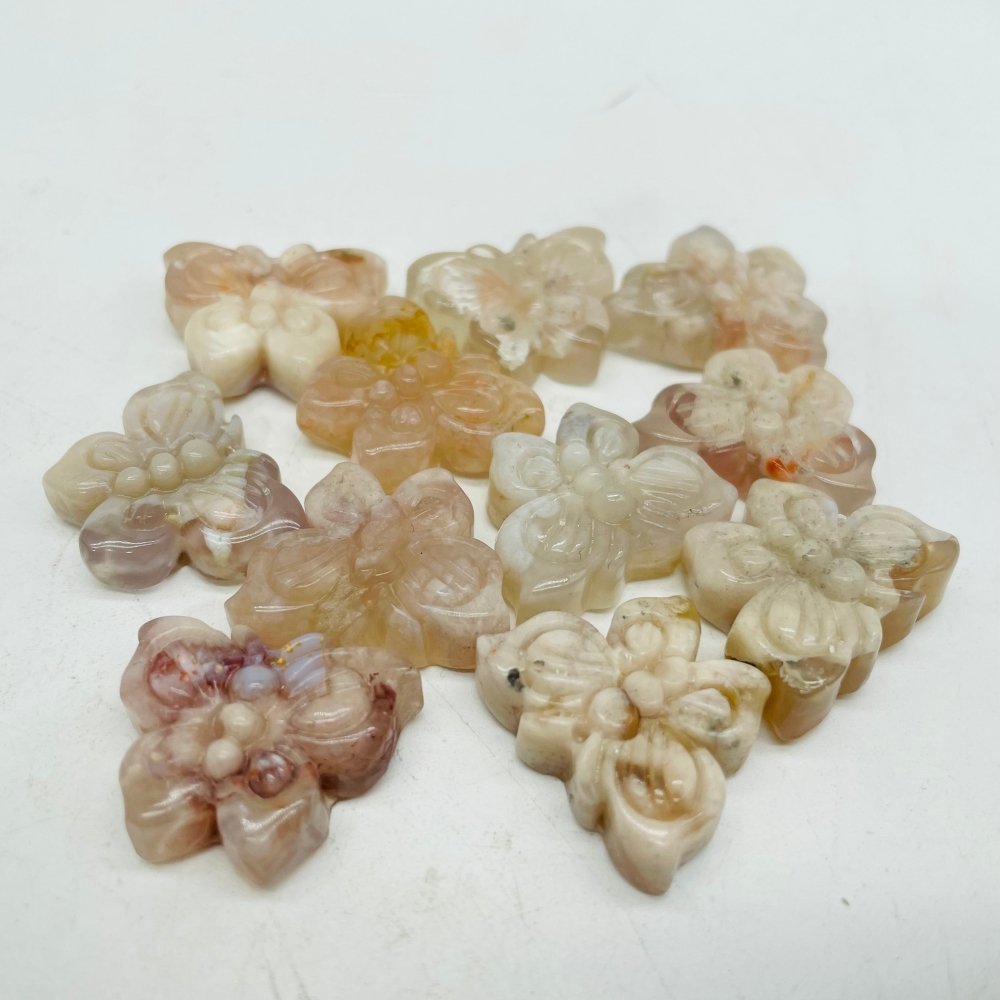 4 Types Yellow Tiger Eye & Sakura Agate Butterfly Carving Animal Wholesale -Wholesale Crystals