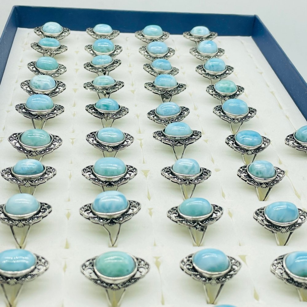 41 Pieces Beautiful Larimar Ring -Wholesale Crystals