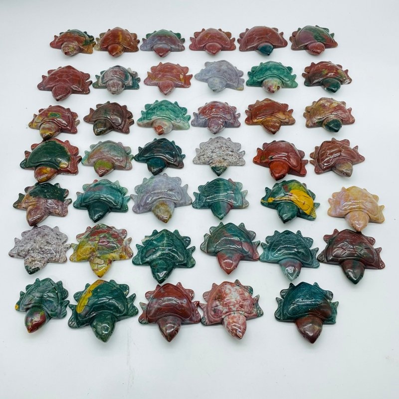 41 Pieces Colourful Ocean Jasper Sea Turtle Carving -Wholesale Crystals