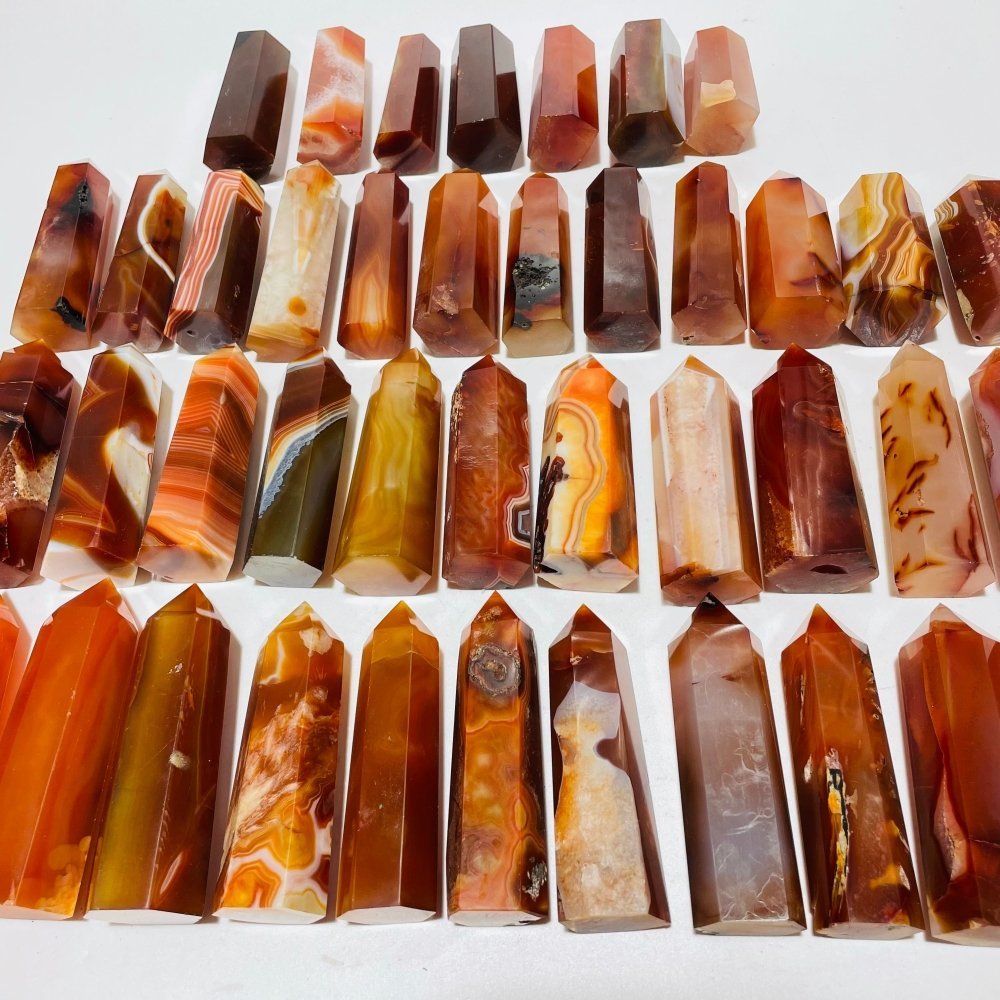 41 Pieces Fat Carnelian Tower Points -Wholesale Crystals