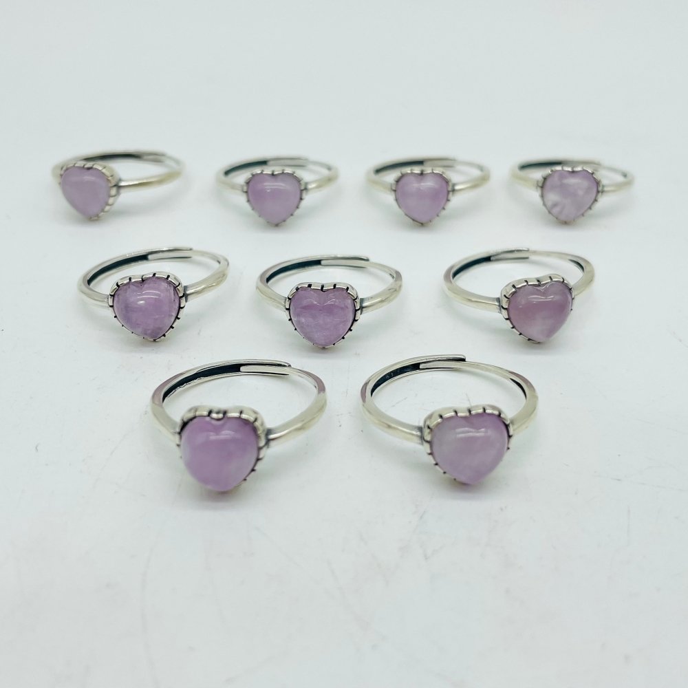 S925 Sterling Silver High Quality Purple Spodumene Ring Wholesale -Wholesale Crystals