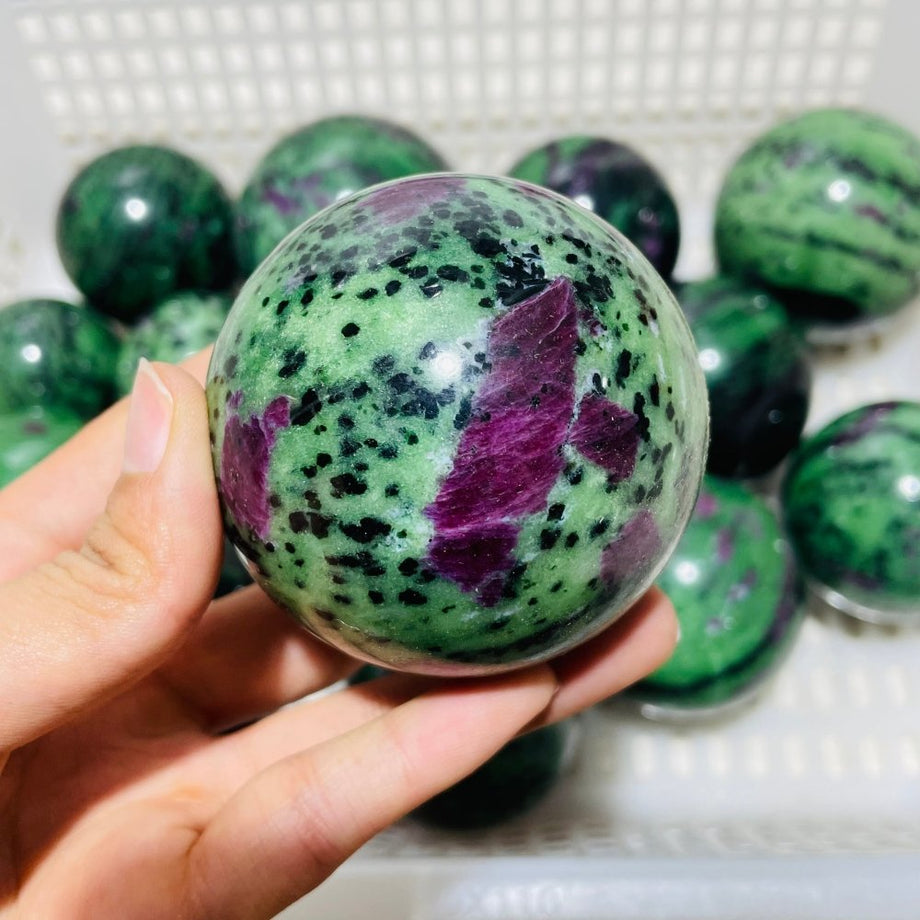 Ruby Zoisite Gemstone Sphere Orb Marble on sale - Multiple Sizes