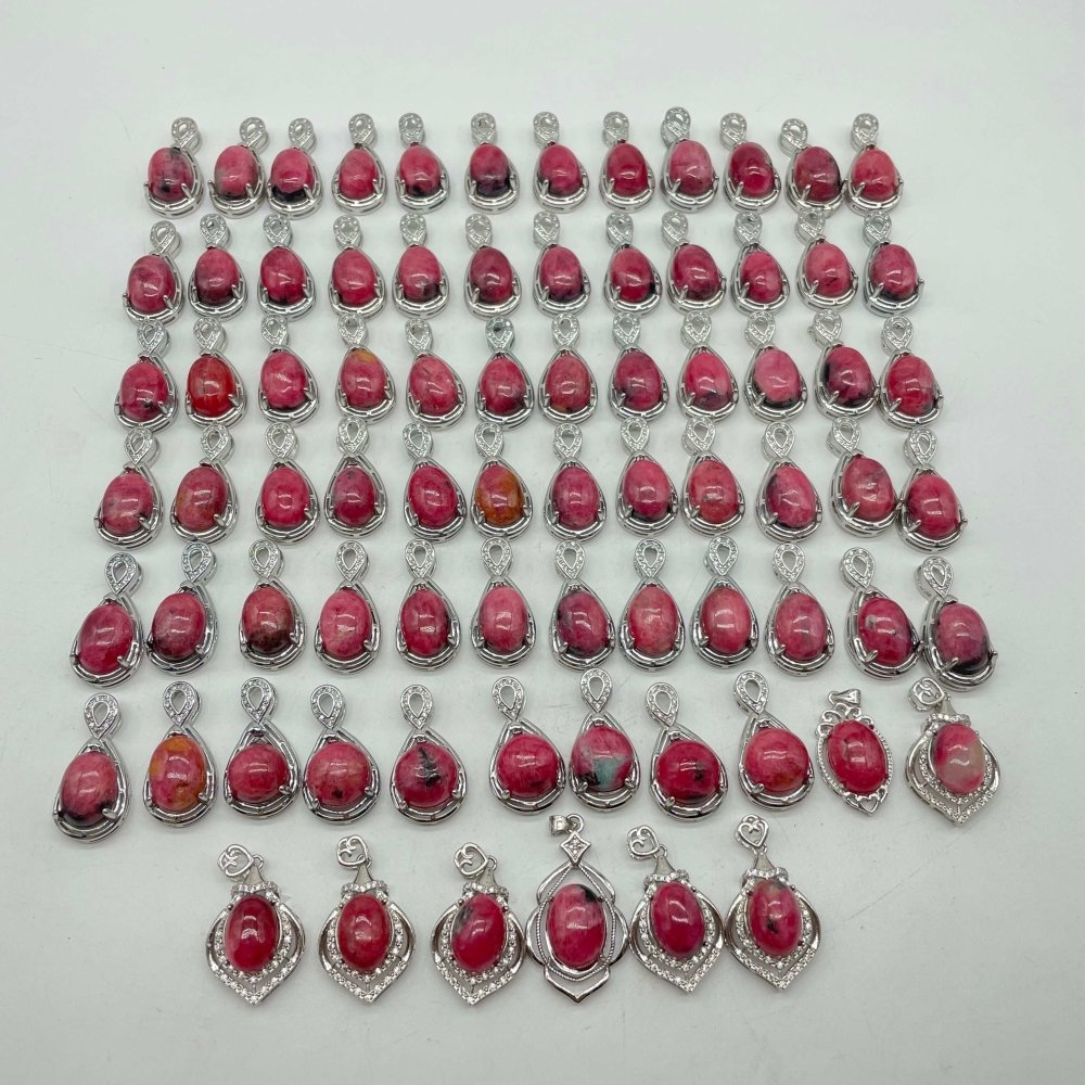 77 Pieces Beautiful Rhodonite Different Styles Pendant -Wholesale Crystals