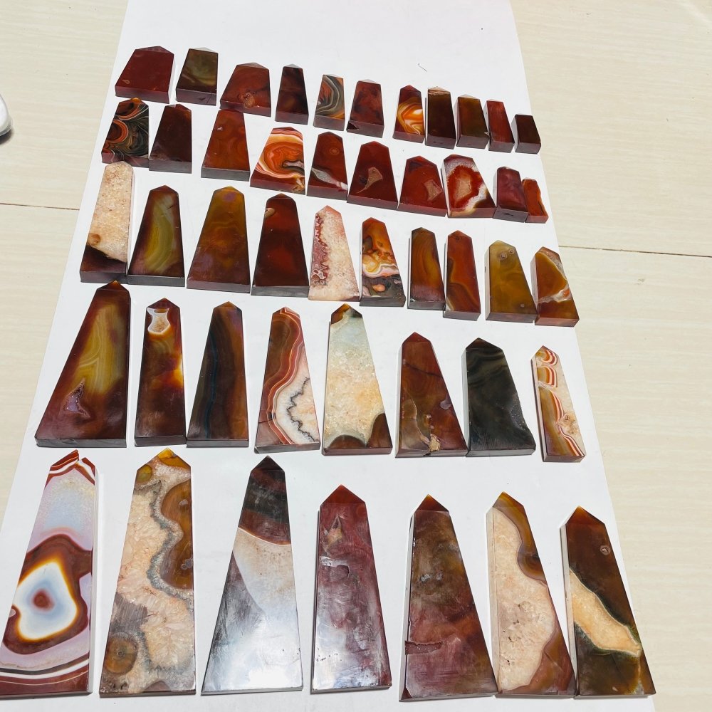 46 Pieces Carnelian Tower Points -Wholesale Crystals