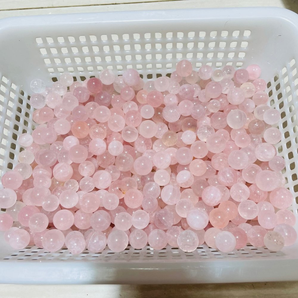 468 Pieces Mini Madagascar Pink Rose Quartz Spheres -Wholesale Crystals