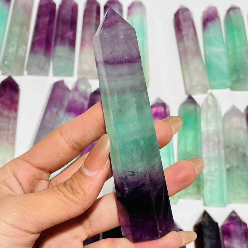 47 Pieces 4.3-7inch Watermelon Colourful Fluorite Tower Points -Wholesale Crystals