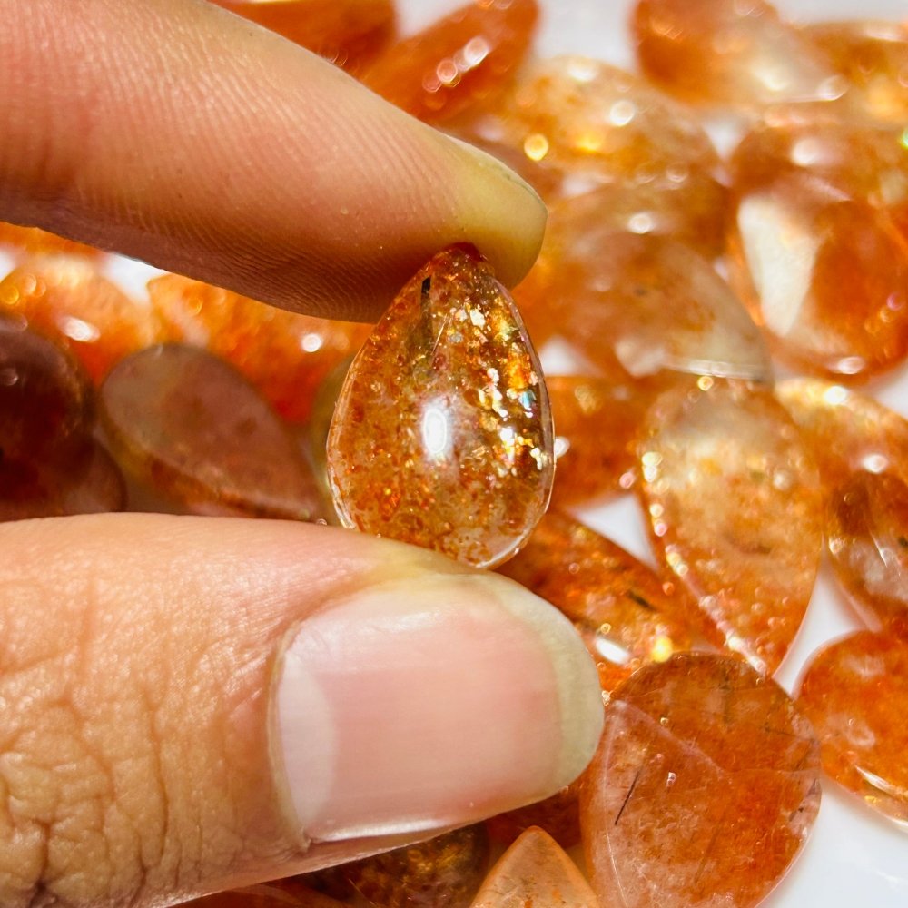 49 Pieces High Quality Sunstone Mini For DIY Teardrop Pendant -Wholesale Crystals
