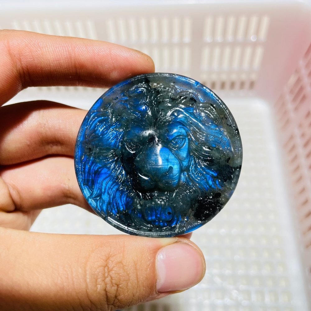 4Pieces High Quality Labradorite Lion Head Carving -Wholesale Crystals