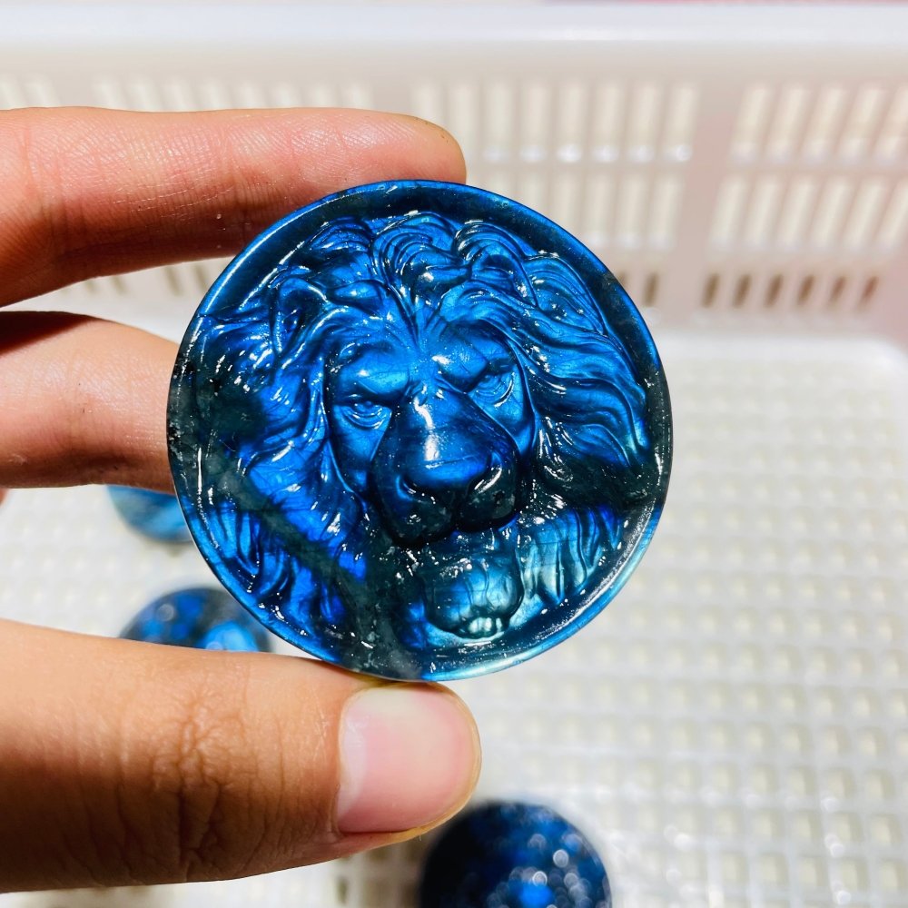 4Pieces High Quality Labradorite Lion Head Carving -Wholesale Crystals