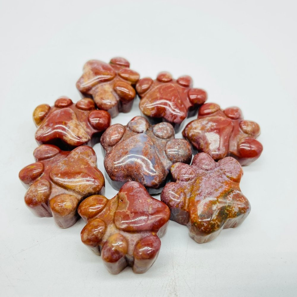 4Types Cat Paws Moss Agate&Red Jasper Carving Wholesale -Wholesale Crystals