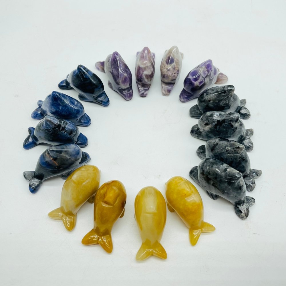 4Types Dolphin Carving Wholesale Chevron Amethyst & Sodalite -Wholesale Crystals