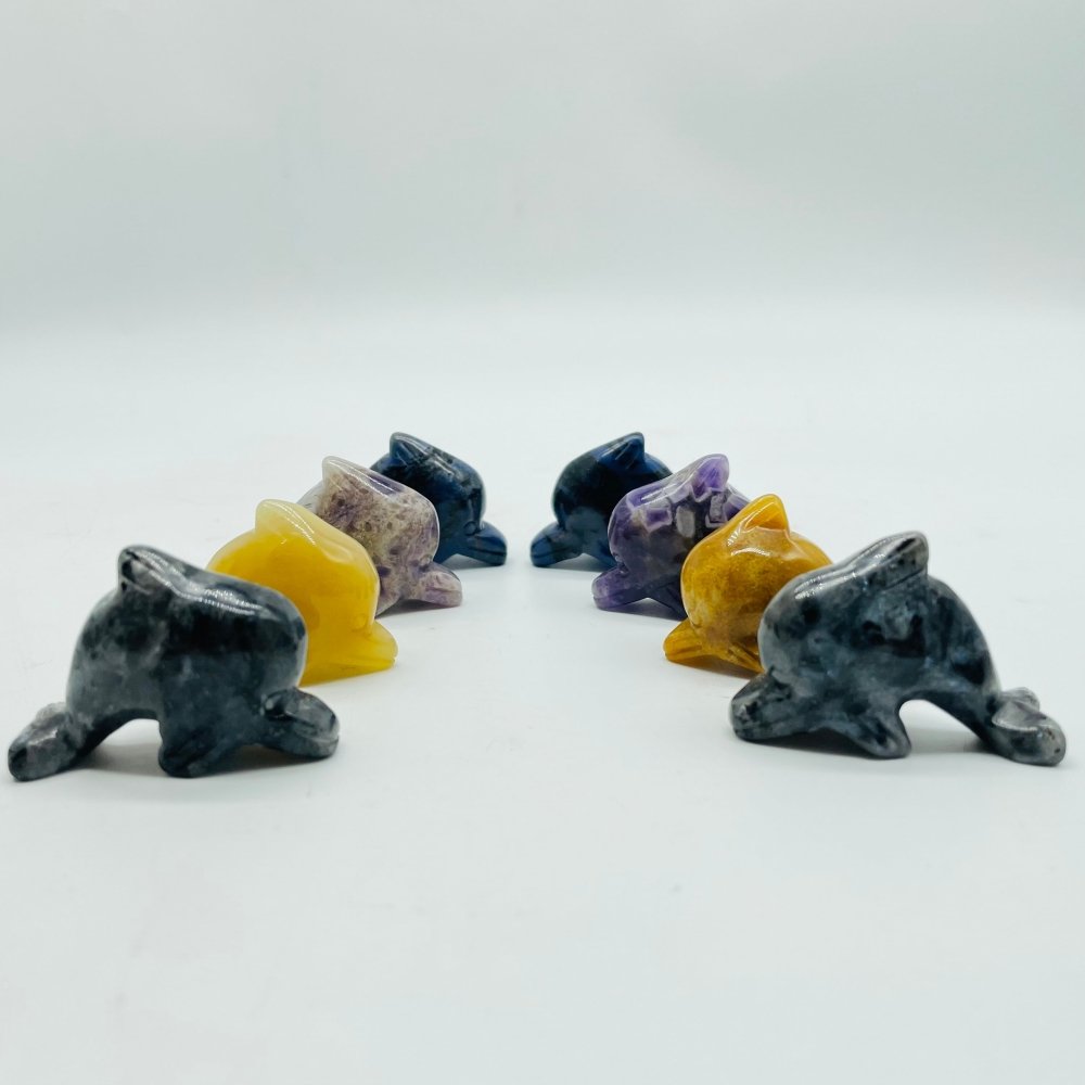 4Types Dolphin Carving Wholesale Chevron Amethyst & Sodalite -Wholesale Crystals