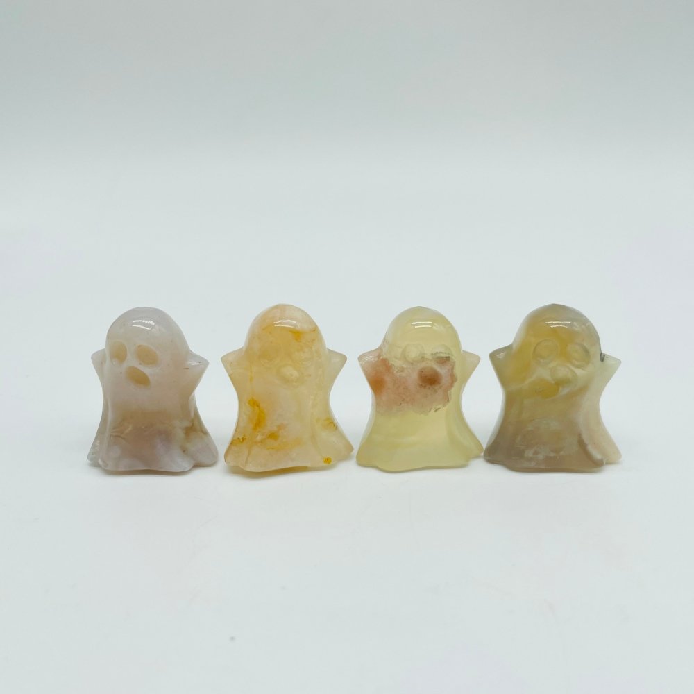 4Types Ghost Carving Wholesale Moss Agate & Ocean Jasper -Wholesale Crystals