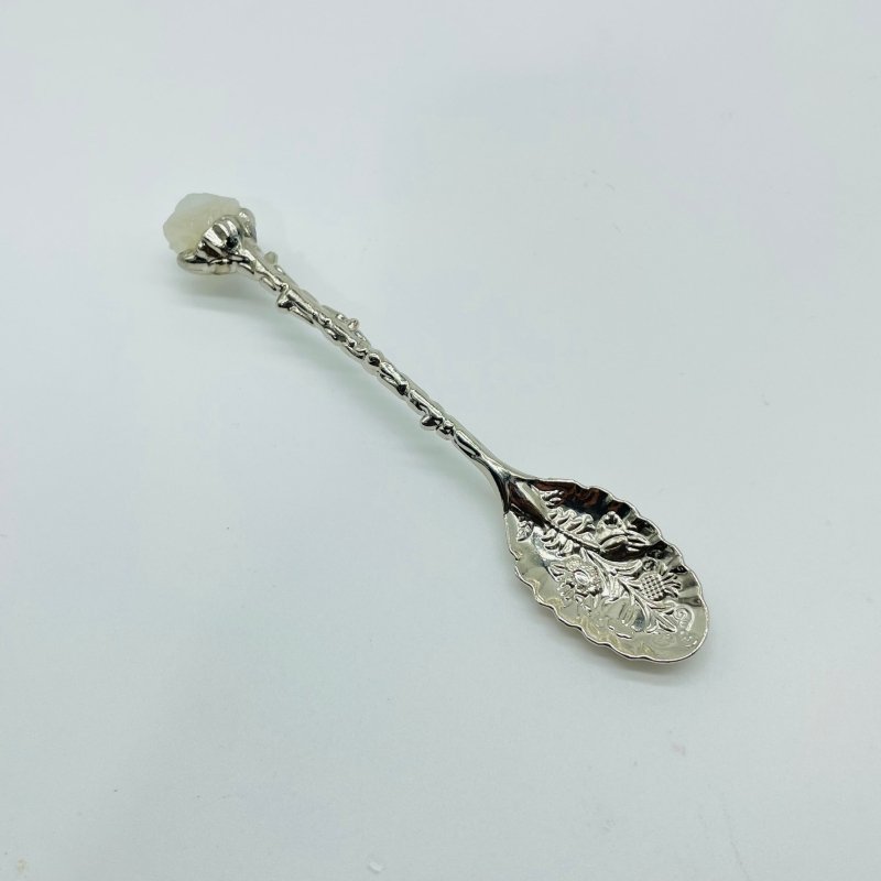 5 Colors Coffee Spoon With Raw Sri Lanka Moonstone Stone Wholesale -Wholesale Crystals