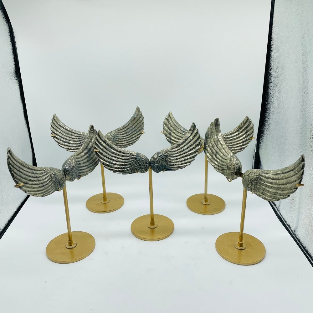 5 Pairs High Quality Pyrite Angel Wing With Stand -Wholesale Crystals
