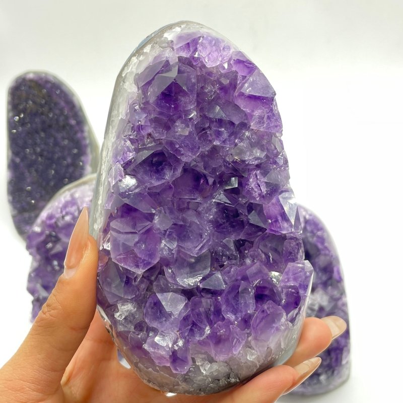 5 Pieces Beautiful Amethyst Clusters Geode -Wholesale Crystals