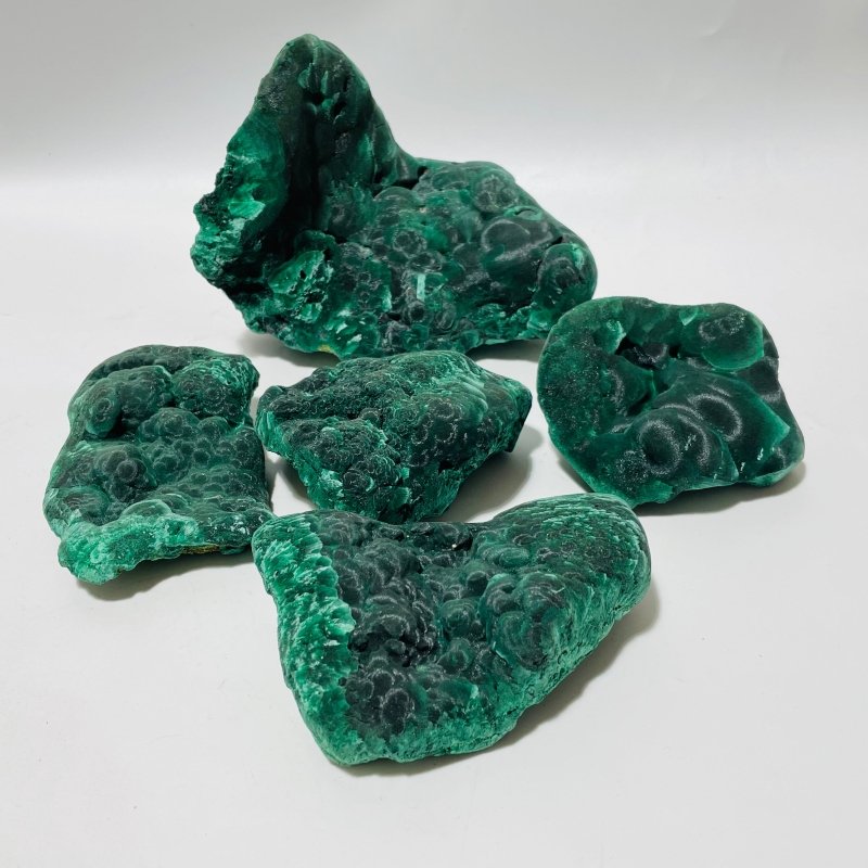 5 Pieces Beautiful High Quality Raw Malachite Specimen -Wholesale Crystals