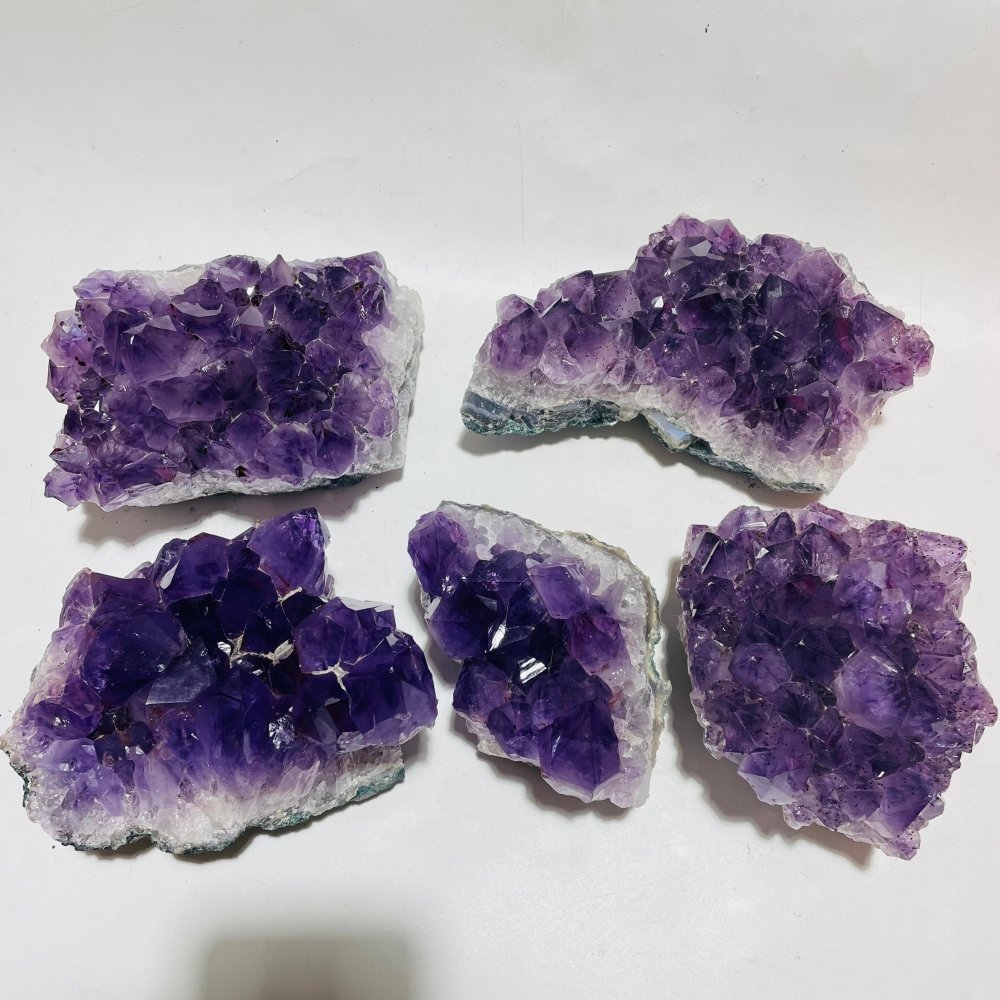 5 Pieces Deep Purple Large Amethyst Cluster -Wholesale Crystals