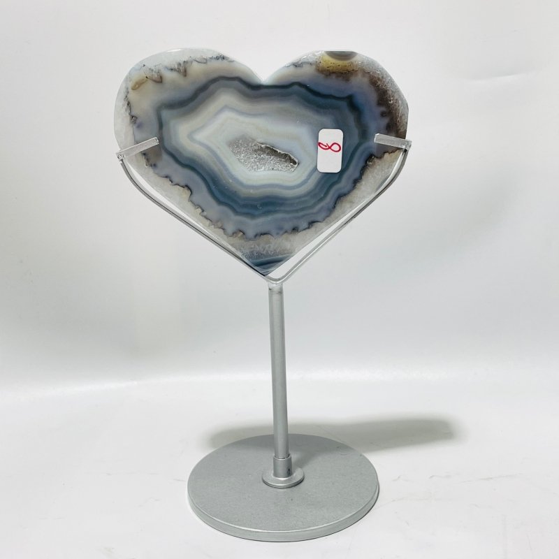 5 Pieces Geode Agate Heart With Stand -Wholesale Crystals