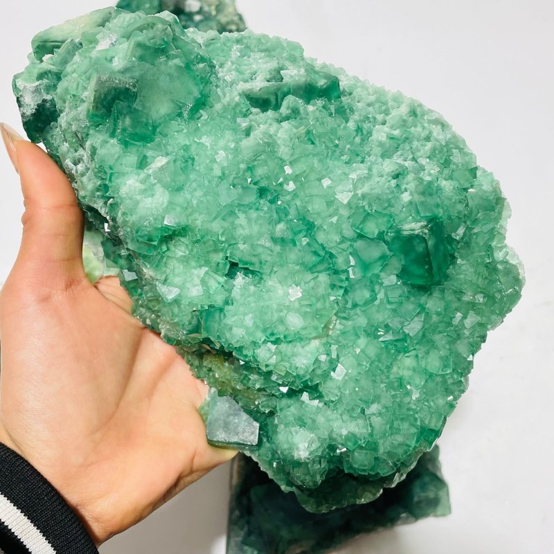 5 Pieces Large Green Fluorite Specimen Cubic Raw Stone -Wholesale Crystals