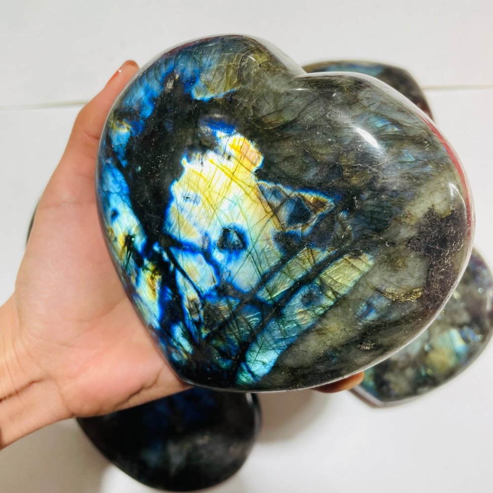 5 Pieces Large Labradorite Heart -Wholesale Crystals