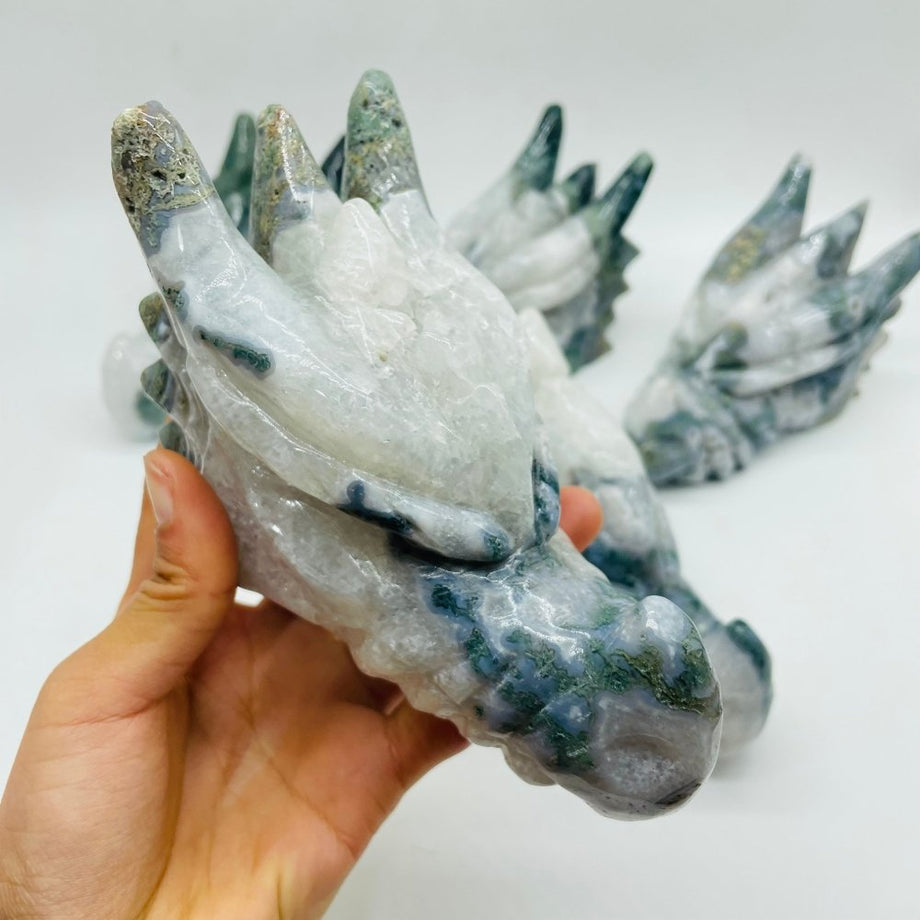 Moss agate dragon head newest