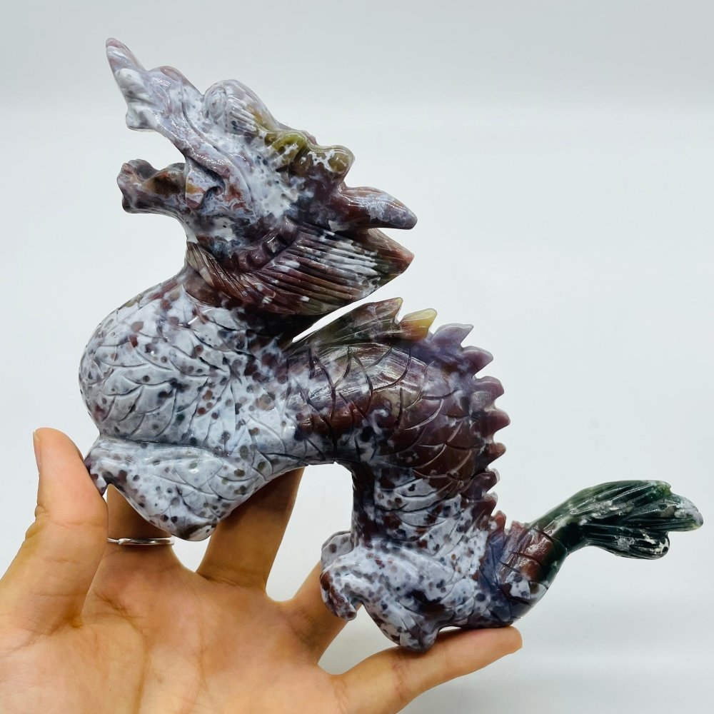 5 Pieces Ocean Jasper China Dragon Carving -Wholesale Crystals