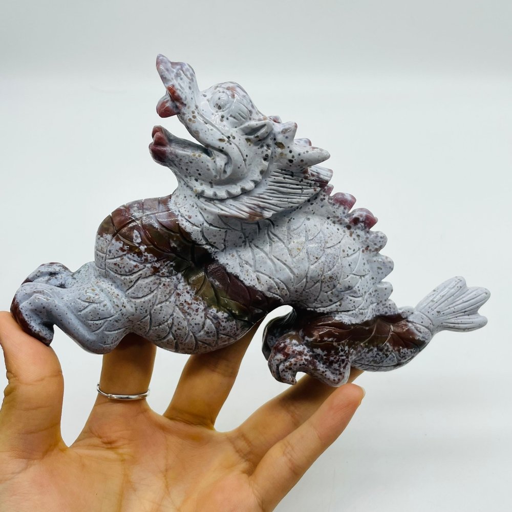 5 Pieces Ocean Jasper China Dragon Carving -Wholesale Crystals