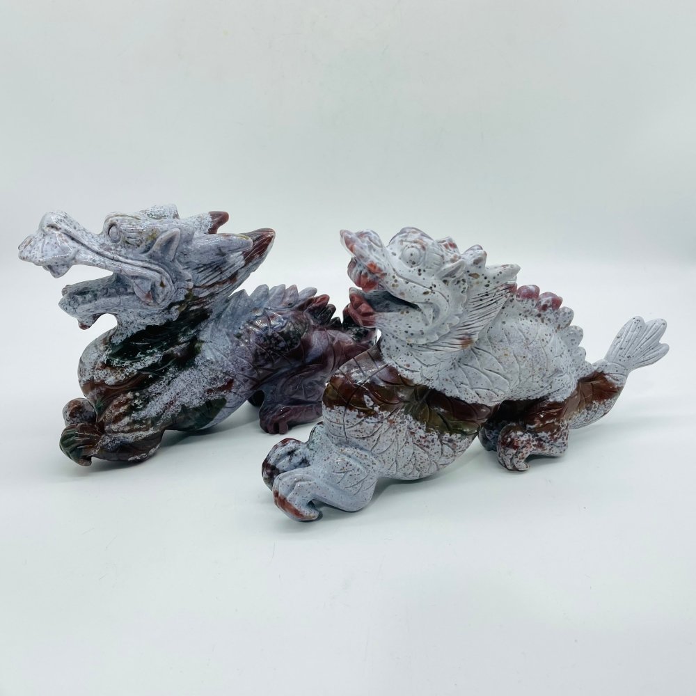 5 Pieces Ocean Jasper China Dragon Carving -Wholesale Crystals